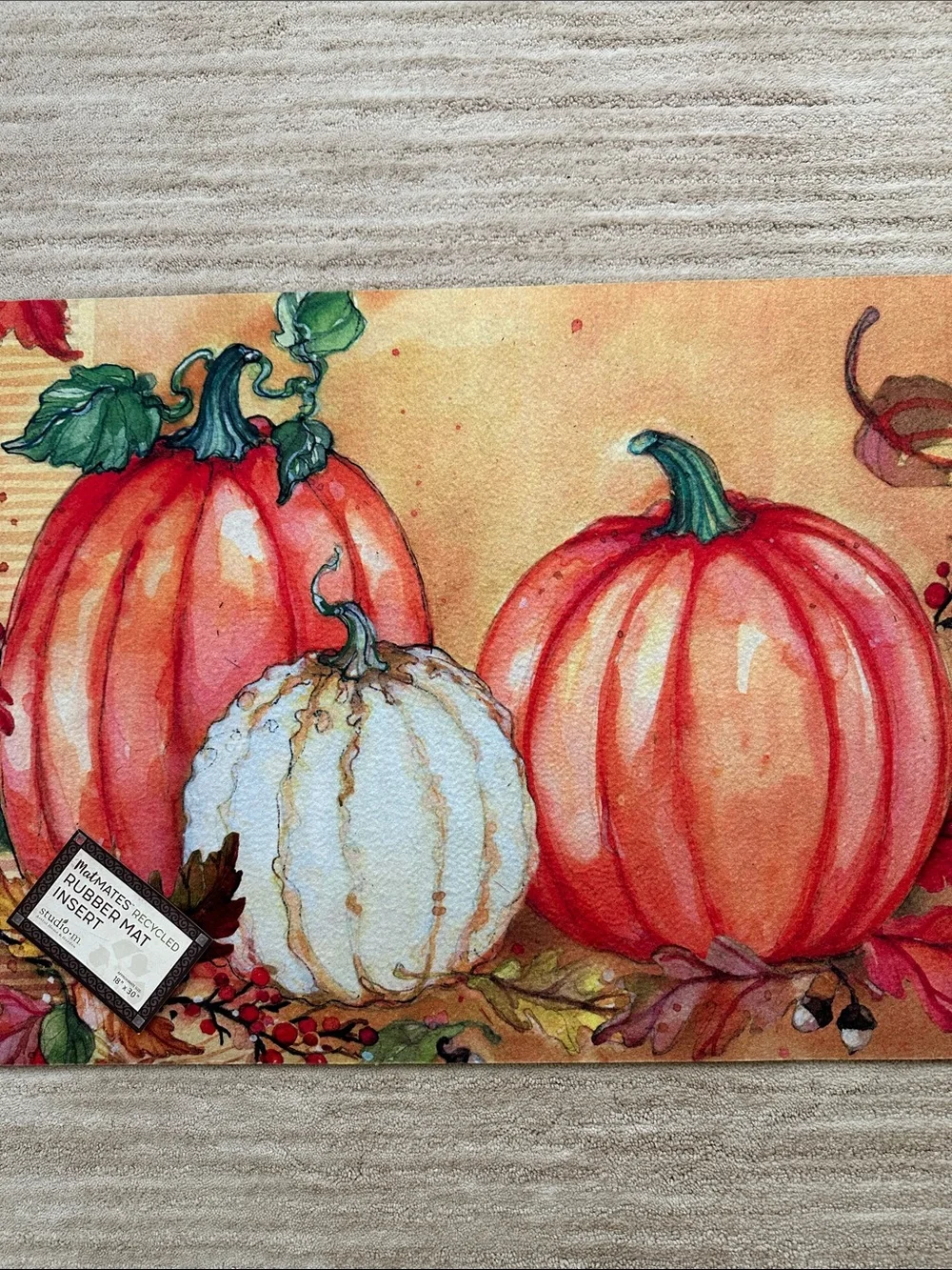 Door mat MatMates Studio M Pumpkin Fall Season Entryway 18x30